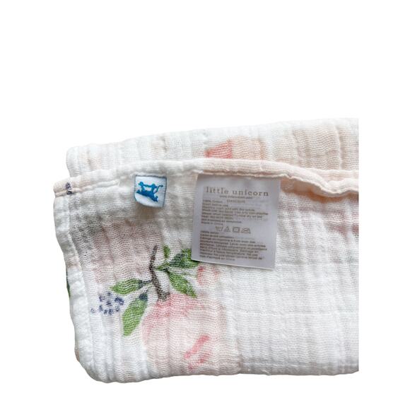 Little Unicorn Peony Floral Muslin Swaddle Blanket One Size - Picture 4 of 4